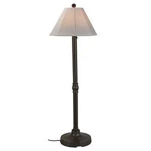 56097 Malibu Outdoor Floor Lamp with Resin Body and Natural Canvas Sunbrella Shade Cover, 28" x 26" x 60" 56097 Malibu Outdoor Floor Lamp with Resin Body and Natural Canvas Sunbrella Shade Cover, 28" x 26" x 60"