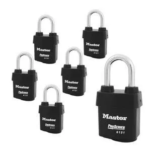 Six (6) High Security Pro Series Padlocks w/ 12 Keys, 6121NKALF-6 w/BumpStop Technology Six (6) High Security Pro Series Padlocks w/ 12 Keys, 6121NKALF-6 w/BumpStop Technology