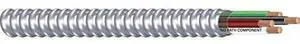6/3 Metal Clad (MC) Cable with Ground, Aluminum Armored, Stranded Copper Conductors (50Ft Cut) 6/3 Metal Clad (MC) Cable with Ground, Aluminum Armored, Stranded Copper Conductors (50Ft Cut)