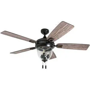 Ceiling Fans Glencrest, 52 Inch Indoor Outdoor LED Ceiling Fan with Light, Pull Chain, Dual Mounting Options, ETL Damp Rated, Dual Finish Blades, Reversible Motor - 50615-01 (Bronze) Ceiling Fans Glencrest, 52 Inch Indoor Outdoor LED Ceiling Fan with Light, Pull Chain, Dual Mounting Options, ETL Damp Rated, Dual Finish Blades, Reversible Motor - 50615-01 (Bronze)