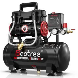 3 Gallon Ultra Quiet Air Compressor with Two Quick Couplers, 1.2HP MAX 115PSI Oil-Free Air Compressor Steel Tanks, 70dB Air Compressor with Wheels for Spray Painting, Auto Repair, Woodwork Nailing 3 Gallon Ultra Quiet Air Compressor with Two Quick Couplers, 1.2HP MAX 115PSI Oil-Free Air Compressor Steel Tanks, 70dB Air Compressor with Wheels for Spray Painting, Auto Repair, Woodwork Nailing