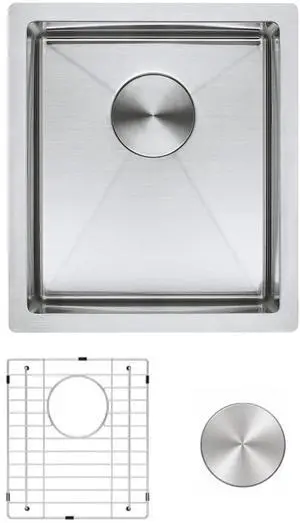 Zuhnë Modena 15 Undermount Kitchen Sink, 16 Gauge T304 18/10 Stainless Steel, Brushed Finish, Sound Guard, Single Bowl 15 x 17 x 10.25 in, R10 Corners, Sloped Bottom Zuhnë Modena 15 Undermount Kitchen Sink, 16 Gauge T304 18/10 Stainless Steel, Brushed Finish, Sound Guard, Single Bowl 15 x 17 x 10.25 in, R10 Corners, Sloped Bottom