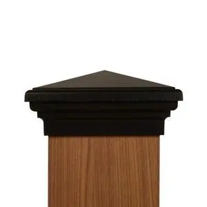 6x6 Black Post Cap (5.5") (Case of 14) | Black 6x6 Post Cap Pyramid Style Deck Post Cap for Fences and Decks. fits Wood Post (5.5"x5.5" up to 5.75"x5.75") Black UV Stable Polymer | UV stable polymer, 6x6 Black Post Cap (5.5") (Case of 14) | Black 6x6 Post Cap Pyramid Style Deck Post Cap for Fences and Decks. fits Wood Post (5.5"x5.5" up to 5.75"x5.75") Black UV Stable Polymer | UV stable polymer,