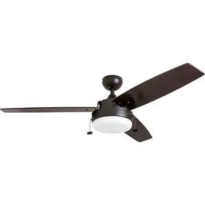 Statham, 52 Inch Contemporary Indoor LED Ceiling Fan with Light, Pull Chain, Dual Mounting Options, Modern Dual Finish Blades, Reversible Motor - 51018-01 Nickel Statham, 52 Inch Contemporary Indoor LED Ceiling Fan with Light, Pull Chain, Dual Mounting Options, Modern Dual Finish Blades, Reversible Motor - 51018-01 Nickel