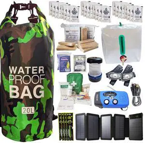 Pre-Packed Hurricane Kit - Comprehensive Hurricane Preparedness Items - Essential Hurricane Supplies - Complete Hurricane Supply List in a Waterproof Bag for 2 People Pre-Packed Hurricane Kit - Comprehensive Hurricane Preparedness Items - Essential Hurricane Supplies - Complete Hurricane Supply List in a Waterproof Bag for 2 People