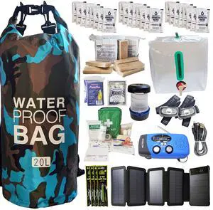 Pre-Packed Hurricane Kit - Comprehensive Hurricane Preparedness Items - Essential Hurricane Supplies - Complete Hurricane Supply List in a Waterproof Bag for 2 People Pre-Packed Hurricane Kit - Comprehensive Hurricane Preparedness Items - Essential Hurricane Supplies - Complete Hurricane Supply List in a Waterproof Bag for 2 People