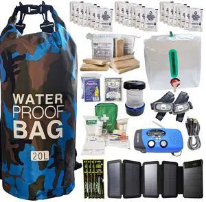 Pre-Packed Hurricane Kit - Comprehensive Hurricane Preparedness Items - Essential Hurricane Supplies - Complete Hurricane Supply List in a Waterproof Bag for 2 People Pre-Packed Hurricane Kit - Comprehensive Hurricane Preparedness Items - Essential Hurricane Supplies - Complete Hurricane Supply List in a Waterproof Bag for 2 People