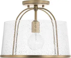 HomePlace Lighting 247011AD Madison Transitional Clear Seeded Glass Dual Mount Convertible Pendant/Semi-Flush Ceiling Light, 1-Light 100 Watt, 12" H x 13" W, Brass HomePlace Lighting 247011AD Madison Transitional Clear Seeded Glass Dual Mount Convertible Pendant/Semi-Flush Ceiling Light, 1-Light 100 Watt, 12" H x 13" W, Brass