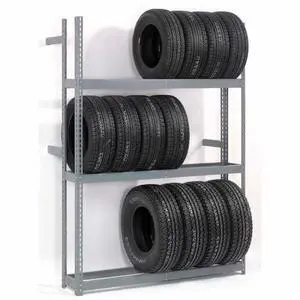 3 Tier Single Entry Tire Rack, 1500 lbs Shelf Capacity, Steel Construction, Durable Gray Baked Enamel Finish, 60" W x 18" D x 84" H, Assembly Required 3 Tier Single Entry Tire Rack, 1500 lbs Shelf Capacity, Steel Construction, Durable Gray Baked Enamel Finish, 60" W x 18" D x 84" H, Assembly Required