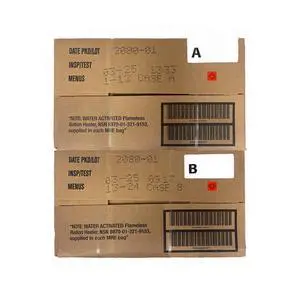 MRE Meals Ready to Eat Inspection 2025, 2026, Emergency Food Supply, Survival Camping Outdoor 12 Pack(A & B Case Bundle, 2 Count) MRE Meals Ready to Eat Inspection 2025, 2026, Emergency Food Supply, Survival Camping Outdoor 12 Pack(A & B Case Bundle, 2 Count)