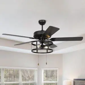 52 Inch Ceiling Fans with Lights, Farmhouse Black Ceiling Fan for Bedroom Living Room, Rustic Outdoor Ceiling Fans for Patios, Pull Chain Control, 3 Speeds, Reversible Airflow, ETL 52 Inch Ceiling Fans with Lights, Farmhouse Black Ceiling Fan for Bedroom Living Room, Rustic Outdoor Ceiling Fans for Patios, Pull Chain Control, 3 Speeds, Reversible Airflow, ETL