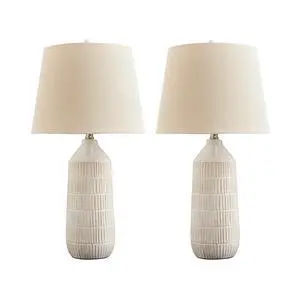 Willport Modern 26.5" Ceramic Table Lamp, Set of 2, Beige Willport Modern 26.5" Ceramic Table Lamp, Set of 2, Beige