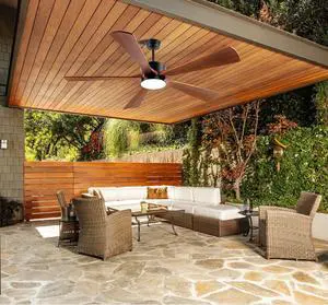 60 Inch Ceiling Fan with Lights, Outdoor Wood Silent Ceiling Fans, Modern High CFM Farmhouse Ceiling Fans, Quiet Reversible DC Motor, 5 Blades 6 Speed for Bedroom Living Room Exterior Patios 60 Inch Ceiling Fan with Lights, Outdoor Wood Silent Ceiling Fans, Modern High CFM Farmhouse Ceiling Fans, Quiet Reversible DC Motor, 5 Blades 6 Speed for Bedroom Living Room Exterior Patios