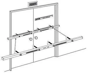 Exit Security Hook-On 72 Outswinging Door Bar Exit Security Hook-On 72 Outswinging Door Bar