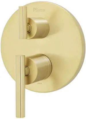 Contempra Stacked Shower Two Handle Diverter Trim in Brushed Gold (Valve Not Included) Contempra Stacked Shower Two Handle Diverter Trim in Brushed Gold (Valve Not Included)