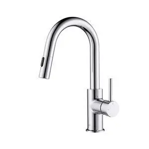 Pull Down Kitchen Faucet with Single Handle | Solid Brass High Arc Spout | Kitchen Sink Faucet with Pull Down Sprayer | Easy Clean | Chrome Finish, KKF2011 Pull Down Kitchen Faucet with Single Handle | Solid Brass High Arc Spout | Kitchen Sink Faucet with Pull Down Sprayer | Easy Clean | Chrome Finish, KKF2011