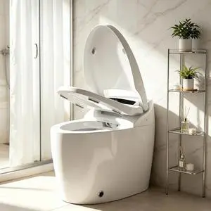 Smart Toilet with Bidet Built-in, Auto Open/Close Lid, One Piece Elongated Toilet with Instant Warm Water & Warm Air Dryer, Self-Cleaning Technology, Night Light, Tankless Toilet, ECO Mode Smart Toilet with Bidet Built-in, Auto Open/Close Lid, One Piece Elongated Toilet with Instant Warm Water & Warm Air Dryer, Self-Cleaning Technology, Night Light, Tankless Toilet, ECO Mode