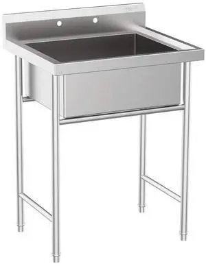 Upgraded 28" Free Standing 304 Stainless Steel Utility Sinks for Laundry Room with Backsplash, Industrial Garage Sink Commercial Sink for Restaurant, Workshop 28" W x 24" D x 40.2" H Upgraded 28" Free Standing 304 Stainless Steel Utility Sinks for Laundry Room with Backsplash, Industrial Garage Sink Commercial Sink for Restaurant, Workshop 28" W x 24" D x 40.2" H