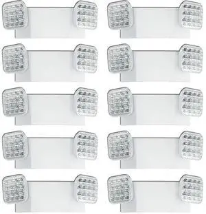 10 Pack Emergency Lights for Home Power Failure Business, LED Emergency Light with Battery Backup, Commercial Emergency Light Two Adjustable Head Emergency Lighting Fixture AC 120V / 277V 10 Pack Emergency Lights for Home Power Failure Business, LED Emergency Light with Battery Backup, Commercial Emergency Light Two Adjustable Head Emergency Lighting Fixture AC 120V / 277V