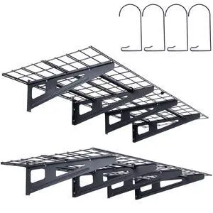 2 x 6 ft Garage Shelving Wall Mounted, 2 Pack Heavy Duty Wall Shelves 1000lbs Capacity, Garage Storage Rack Floating Shelves for Shop, Shed, Storage 2 x 6 ft Garage Shelving Wall Mounted, 2 Pack Heavy Duty Wall Shelves 1000lbs Capacity, Garage Storage Rack Floating Shelves for Shop, Shed, Storage