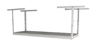 2x6 Adjustable Overhead Garage Storage Rack, Heavy-Duty Steel Overhead Storage Rack with 300 lb Weight Capacity, Height Adjustable Garage Storage Organization System, White (18"-33") 2x6 Adjustable Overhead Garage Storage Rack, Heavy-Duty Steel Overhead Storage Rack with 300 lb Weight Capacity, Height Adjustable Garage Storage Organization System, White (18"-33")
