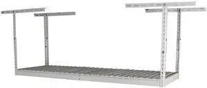 2x6 Adjustable Overhead Garage Storage Rack, Heavy-Duty Steel Overhead Storage Rack with 300 lb Weight Capacity, Height Adjustable Garage Storage Organization System, White (12"-21") 2x6 Adjustable Overhead Garage Storage Rack, Heavy-Duty Steel Overhead Storage Rack with 300 lb Weight Capacity, Height Adjustable Garage Storage Organization System, White (12"-21")