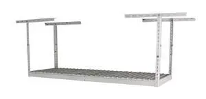 2x6 Adjustable Overhead Garage Storage Rack, Heavy-Duty Steel Overhead Storage Rack with 300 lb Weight Capacity, Height Adjustable Garage Storage Organization System, White (24"-45") 2x6 Adjustable Overhead Garage Storage Rack, Heavy-Duty Steel Overhead Storage Rack with 300 lb Weight Capacity, Height Adjustable Garage Storage Organization System, White (24"-45")