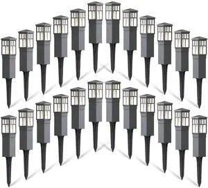 24PK Low Voltage Outdoor Pathway LED Lights, Square Bollard Path Lights kit 0.6W 3200K Warm White Light for Walkway Yard Backyard Lawn Garden Landscape Lighting Decorative 24PK Low Voltage Outdoor Pathway LED Lights, Square Bollard Path Lights kit 0.6W 3200K Warm White Light for Walkway Yard Backyard Lawn Garden Landscape Lighting Decorative
