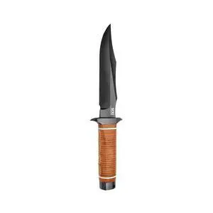 Super Bowie 7-1/2-inch Fixed Blade Professional Tactical Knife, Sculpted Cross Guard, Classic Handle Construction Super Bowie 7-1/2-inch Fixed Blade Professional Tactical Knife, Sculpted Cross Guard, Classic Handle Construction
