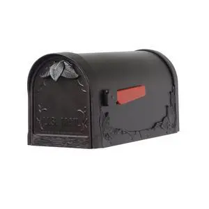 Special Lite Floral Curbside Mailbox - Black Cast Aluminum Mailbox for Post Mount - SCF-1003-BLK Special Lite Floral Curbside Mailbox - Black Cast Aluminum Mailbox for Post Mount - SCF-1003-BLK