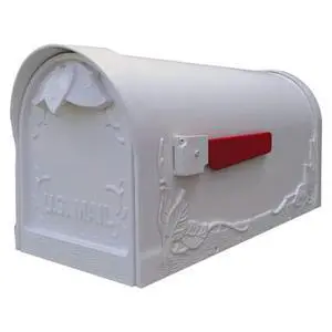 Special Lite Floral Curbside Mailbox - White Cast Aluminum Mailbox for Post Mount - SCF-1003-WH Special Lite Floral Curbside Mailbox - White Cast Aluminum Mailbox for Post Mount - SCF-1003-WH