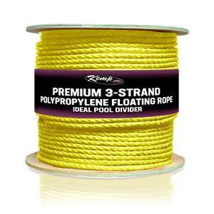 600 FT Premium 3-Strand Polypropylene Floating Rope 3/4 Inch U.V. Stabilized Rot-Proof Pool Lane Divider Anchor Rope for Pools Lakes Golf Courses Yellow 600 FT Premium 3-Strand Polypropylene Floating Rope 3/4 Inch U.V. Stabilized Rot-Proof Pool Lane Divider Anchor Rope for Pools Lakes Golf Courses Yellow
