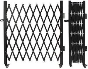 Single Folding Security Gates Accordion Door, 72" W x 50" H Metal Expandable Fence 360Rolling Expanding Outdoor Security Scissor Gate for Courtyards, Garages, Gardens Single Folding Security Gates Accordion Door, 72" W x 50" H Metal Expandable Fence 360Rolling Expanding Outdoor Security Scissor Gate for Courtyards, Garages, Gardens