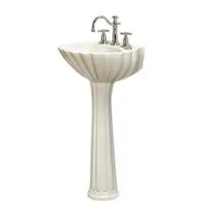 3-584WH Bali Pedestal Lavatory 4cc", White 3-584WH Bali Pedestal Lavatory 4cc", White