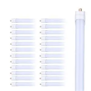 T8 T10 T12 8FT LED Light Bulbs, 45W 6000K Cold White, Single Pin Fa8 LED Tube Replacement for Fluorescent Fixtures, Frosted, Ballast Bypass, Warehouse Workshop Garage Lights 25-Pack T8 T10 T12 8FT LED Light Bulbs, 45W 6000K Cold White, Single Pin Fa8 LED Tube Replacement for Fluorescent Fixtures, Frosted, Ballast Bypass, Warehouse Workshop Garage Lights 25-Pack