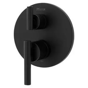Contempra Stacked Shower Two Handle Diverter Trim in Matte Black (Valve Not Included) Contempra Stacked Shower Two Handle Diverter Trim in Matte Black (Valve Not Included)