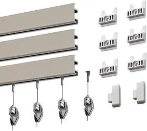 GalleryOne Pro Picture Hanging System Set - Covers 18 ft of Wall Space - Heavy Duty Discreet Picture Rails & Art Hanging Kit Without Nails - for Home or Office GalleryOne Pro Picture Hanging System Set - Covers 18 ft of Wall Space - Heavy Duty Discreet Picture Rails & Art Hanging Kit Without Nails - for Home or Office