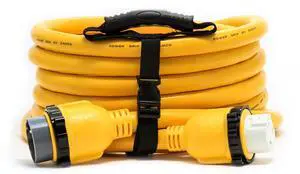 PowerGrip 12-Foot Marine/Boat Extension Cord with 50M/50F Locking Adapters | Allows for Easy Boat Connection to Distant Power Outlets (55620) PowerGrip 12-Foot Marine/Boat Extension Cord with 50M/50F Locking Adapters | Allows for Easy Boat Connection to Distant Power Outlets (55620)