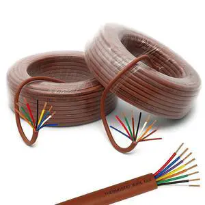 18/8 Thermostat Wire, CL2 Rated, 8 Conductor Solid Copper Cable, Brown, 250 Ft Roll for HVAC Control Systems (Brown, (2-Pack) 18/8-2 Rolls of 125 Ft.) 18/8 Thermostat Wire, CL2 Rated, 8 Conductor Solid Copper Cable, Brown, 250 Ft Roll for HVAC Control Systems (Brown, (2-Pack) 18/8-2 Rolls of 125 Ft.)