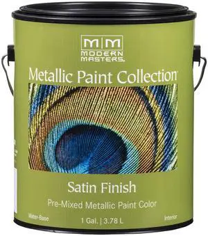 1 gal ME150 Silver Metallic Paint Collection, Satin Water-Based Decorative Metallic Paint 1 gal ME150 Silver Metallic Paint Collection, Satin Water-Based Decorative Metallic Paint