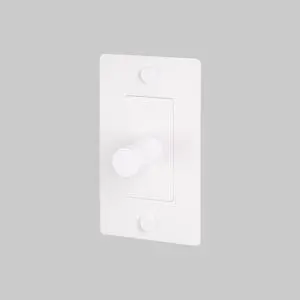 Buster and Punch 1 Gang Single Dimmer Switch LED Cross Knurl Without Logo in White Buster and Punch 1 Gang Single Dimmer Switch LED Cross Knurl Without Logo in White