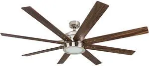 Ceiling Fans Xerxes Modern 62 Inch Ceiling Fan with Light, Remote Control Fan, LED Indoor Fan with 8 Blades, French Oak and Gray Oak Blade Finish Options, Brushed Nickel (50608-01) Ceiling Fans Xerxes Modern 62 Inch Ceiling Fan with Light, Remote Control Fan, LED Indoor Fan with 8 Blades, French Oak and Gray Oak Blade Finish Options, Brushed Nickel (50608-01)