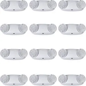 LED Emergency Lights with Battery Backup, Two Head Adjustable LED Commercial Exit Light, UL 924 Certified, AC 120/277V, Hardwired Emergency Exit Light Fixtures for Business (12 Pack) LED Emergency Lights with Battery Backup, Two Head Adjustable LED Commercial Exit Light, UL 924 Certified, AC 120/277V, Hardwired Emergency Exit Light Fixtures for Business (12 Pack)