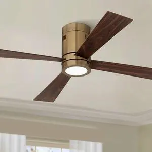 52" Revue Modern Indoor Hugger Ceiling Fan with LED Light Remote Control Bronze Soft Brass Opal Glass for Living Room Kitchen House Bedroom Family Dining Home Office 52" Revue Modern Indoor Hugger Ceiling Fan with LED Light Remote Control Bronze Soft Brass Opal Glass for Living Room Kitchen House Bedroom Family Dining Home Office