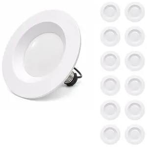 Smooth Reflector Trim Retrofit Kit, 6 Inch Dimmable LED 5CCT 2700K 3000K 3500K 4000K 5000K Downlight Recessed Lighting, 14 Watt, 1200 Lumens, Round Panel, ES Qualified, UL Listed (12) Smooth Reflector Trim Retrofit Kit, 6 Inch Dimmable LED 5CCT 2700K 3000K 3500K 4000K 5000K Downlight Recessed Lighting, 14 Watt, 1200 Lumens, Round Panel, ES Qualified, UL Listed (12)