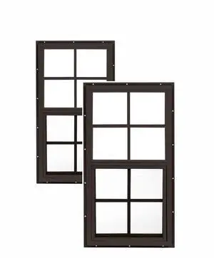 14x27 Shed Windows, Flush Mount Sliding Windows with Tempered Glass & Screens, Brown, 2-Pack 14x27 Shed Windows, Flush Mount Sliding Windows with Tempered Glass & Screens, Brown, 2-Pack