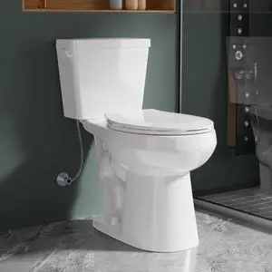 19 Inch Compact Tall Toilet ADA Height Seat 20", Single Flush 1.28 GPF, Left-Hand Trip Lever, Powerful Tornado Flush Two Piece, 12" Rough-in for Bathroom, Comfort Bowl Heigh 19", White 19 Inch Compact Tall Toilet ADA Height Seat 20", Single Flush 1.28 GPF, Left-Hand Trip Lever, Powerful Tornado Flush Two Piece, 12" Rough-in for Bathroom, Comfort Bowl Heigh 19", White