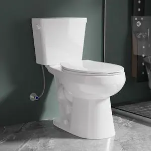 17 Inch Compact Tall Toilet ADA Height Seat 17.5", Single Flush 1.28 GPF, Left-Hand Trip Lever, Powerful Tornado Flush Two Piece, 12" Rough-in for Bathroom, Comfort Bowl Heigh 16.75", White 17 Inch Compact Tall Toilet ADA Height Seat 17.5", Single Flush 1.28 GPF, Left-Hand Trip Lever, Powerful Tornado Flush Two Piece, 12" Rough-in for Bathroom, Comfort Bowl Heigh 16.75", White