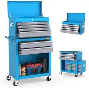 8-Drawer Rolling Tool Chest, Tool Storage Cabinet w/Lockable Wheels, Detachable Top, Drawers & Side Hooks, Mechanic Tool Organizer Box for Garage Warehouse Repair Shop 8-Drawer Rolling Tool Chest, Tool Storage Cabinet w/Lockable Wheels, Detachable Top, Drawers & Side Hooks, Mechanic Tool Organizer Box for Garage Warehouse Repair Shop