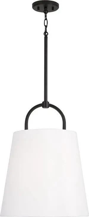 349412MB Brody Transitional Pendant Ceiling Light Fixture, 1-Light 100 Watt, 21"H x 16"W, Matte Black 349412MB Brody Transitional Pendant Ceiling Light Fixture, 1-Light 100 Watt, 21"H x 16"W, Matte Black